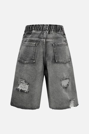 Concert Outfit Distressed Cargo Denim Shorts