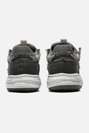 Concert Outfit Distressed Deconstructed Split Whisker Platform Sneakers