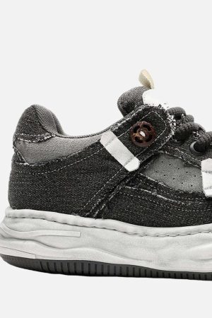 Concert Outfit Distressed Deconstructed Split Whisker Platform Sneakers