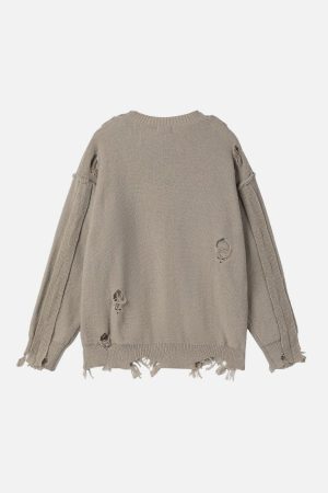 Concert Outfit Distressed Deconstructive Patchwork Sweater