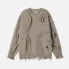 Concert Outfit Distressed Deconstructive Patchwork Sweater