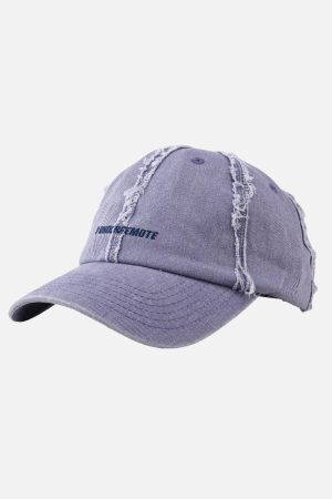 Concert Outfit Distressed Denim Baseball Cap