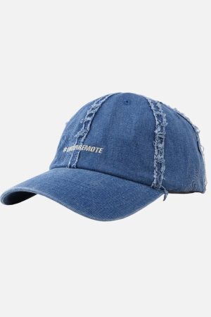 Concert Outfit Distressed Denim Baseball Cap