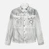 Concert Outfit Distressed Denim Embroidery Jacket