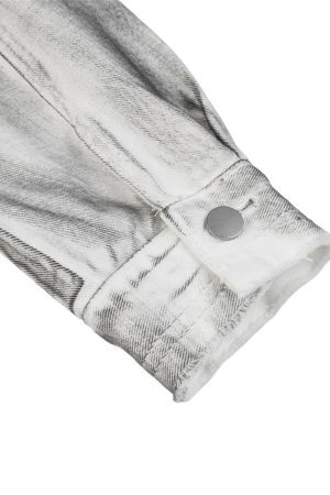 Concert Outfit Distressed Denim Embroidery Jacket