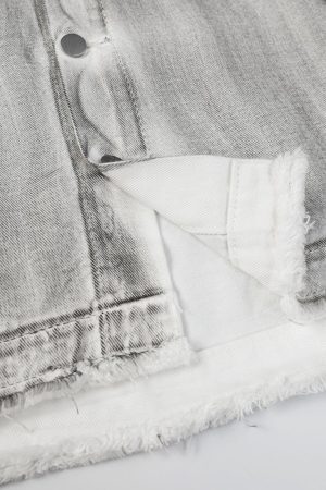 Concert Outfit Distressed Denim Embroidery Jacket