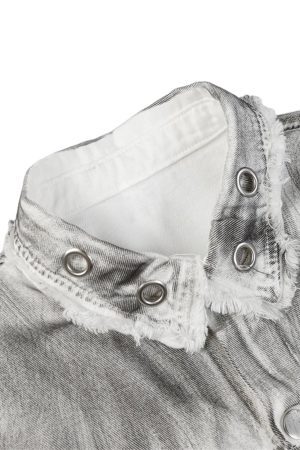 Concert Outfit Distressed Denim Embroidery Jacket