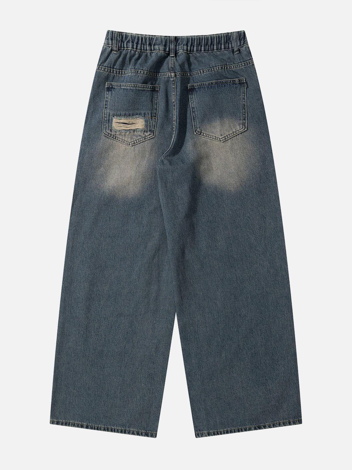 Concert Outfit Distressed Design Loose Jeans Concert Outfit Distressed Design Loose Jeans