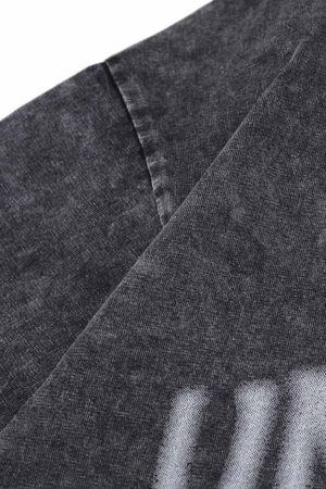 Concert Outfit Distressed Embroidered Denim Collar Polo Shirt