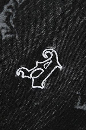 Concert Outfit Distressed Embroidered Letter T-Shirt