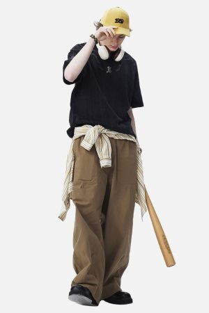 Concert Outfit Distressed Embroidered Letter T-Shirt