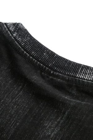 Concert Outfit Distressed Embroidered Letter T-Shirt