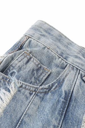 Concert Outfit Distressed Frayed Edges Baggy Jeans