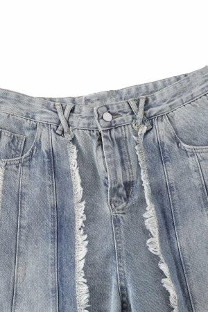 Concert Outfit Distressed Frayed Edges Baggy Jeans