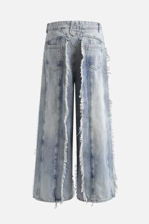 Concert Outfit Distressed Frayed Edges Baggy Jeans