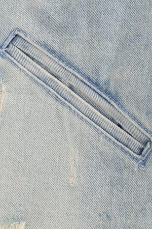 Concert Outfit Distressed Frayed Lapel Denim Jacket