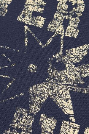 Concert Outfit Distressed Fun Print Crew Neck T-Shirt