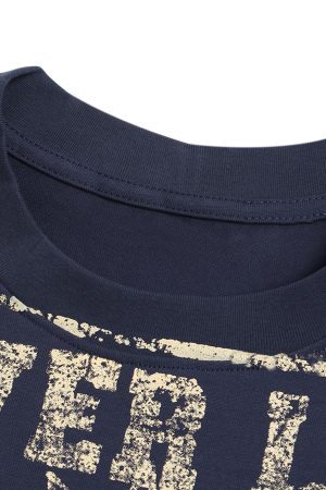 Concert Outfit Distressed Fun Print Crew Neck T-Shirt