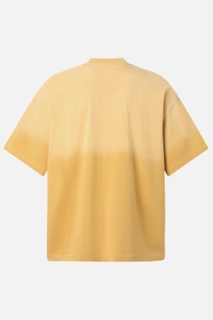 Concert Outfit Distressed Gradient Letter Print Crew Neck T-Shirt