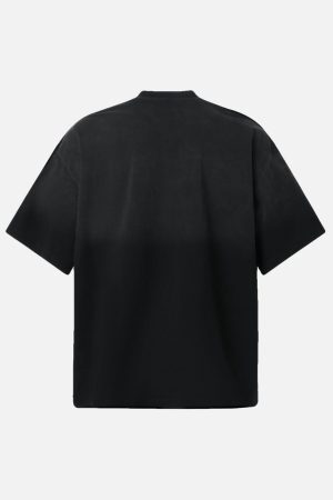 Concert Outfit Distressed Gradient Letter Print Crew Neck T-Shirt