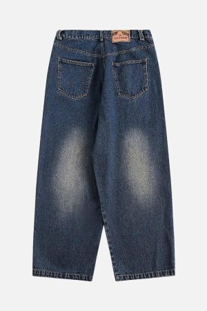 Concert Outfit Distressed Ink Graffiti Straight Jeans