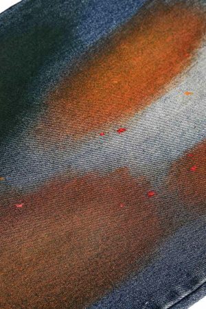 Concert Outfit Distressed Ink Graffiti Straight Jeans