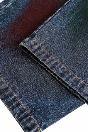 Concert Outfit Distressed Ink Graffiti Straight Jeans