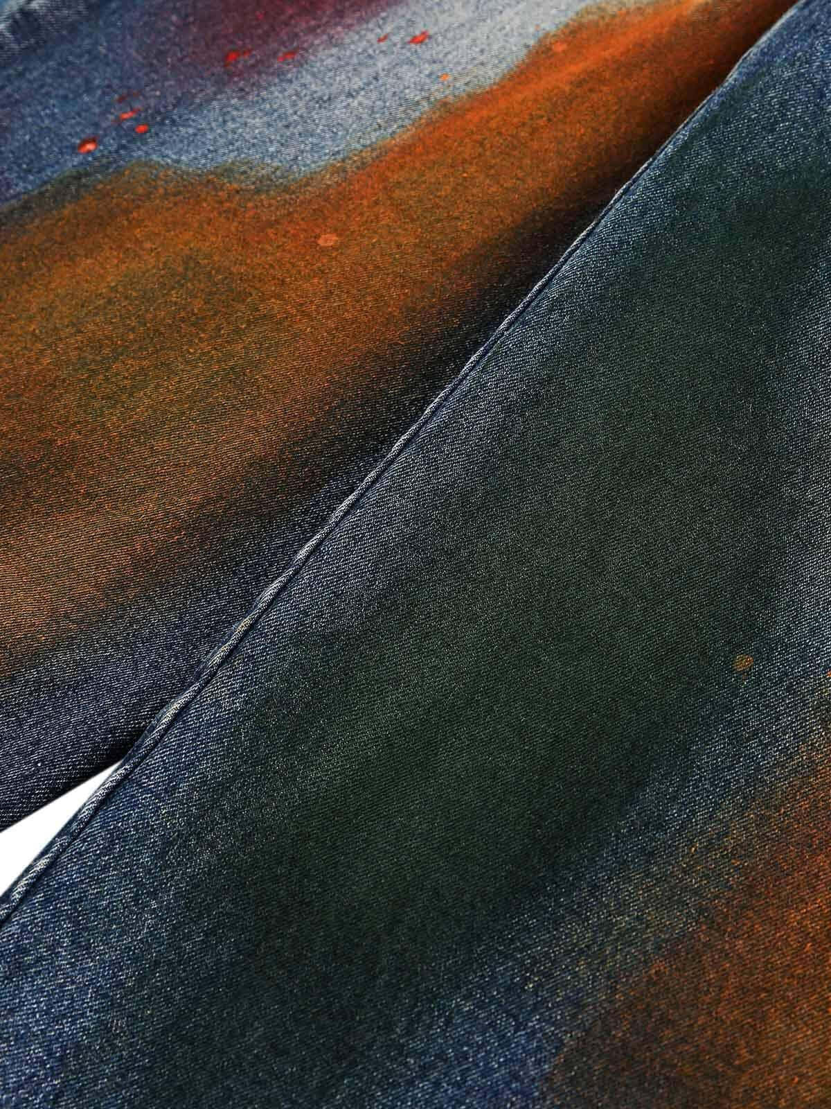 Concert Outfit Distressed Ink Graffiti Straight Jeans Concert Outfit Distressed Ink Graffiti Straight Jeans