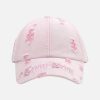 Concert Outfit Distressed Letter Embroidery Baseball Cap