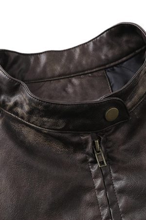 Concert Outfit Distressed Letter Embroidery Motorcycle PU Leather Jacket