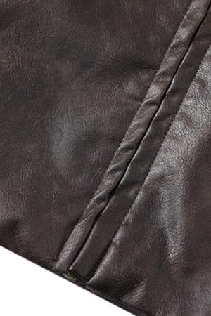 Concert Outfit Distressed Letter Embroidery Motorcycle PU Leather Jacket