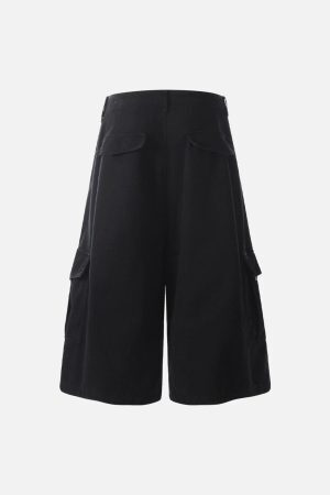 Concert Outfit Distressed Multi-Pocket Cargo Jorts