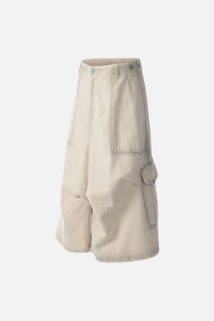 Concert Outfit Distressed Multi-Pocket Cargo Jorts