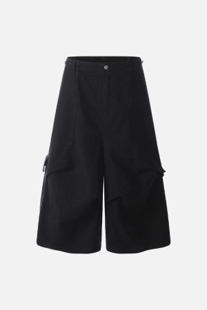 Concert Outfit Distressed Multi-Pocket Cargo Jorts