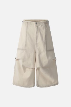 Concert Outfit Distressed Multi-Pocket Cargo Jorts