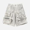 Concert Outfit Distressed Multi-Pocket Cargo Shorts