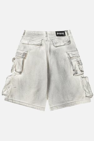 Concert Outfit Distressed Multi-Pocket Cargo Shorts