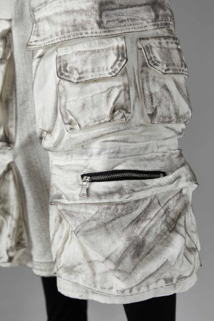 Concert Outfit Distressed Multi-Pocket Cargo Shorts