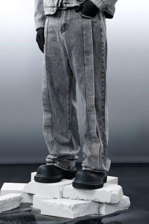 Concert Outfit Distressed Patchwork Jeans