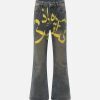 Concert Outfit Distressed Pigment Printed Bootcut Jeans