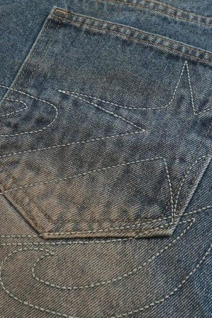 Concert Outfit Distressed Pigment Printed Bootcut Jeans