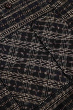 Concert Outfit Distressed Plaid Short-Sleeve Shirt