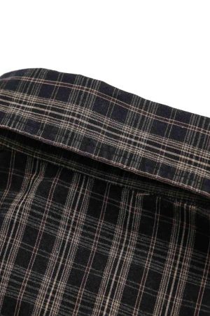 Concert Outfit Distressed Plaid Short-Sleeve Shirt