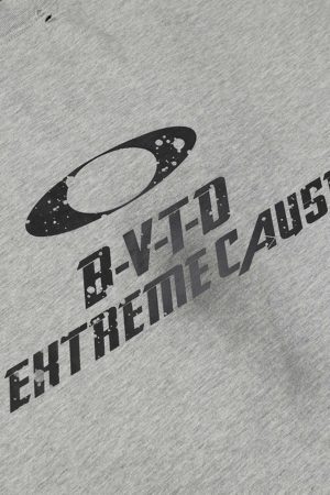 Concert Outfit Distressed Printed Faux Two-Piece Long-Sleeved T-Shirt