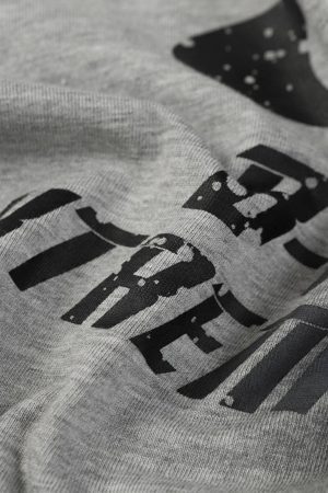 Concert Outfit Distressed Printed Faux Two-Piece Long-Sleeved T-Shirt