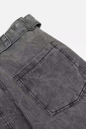 Concert Outfit Distressed Punk Jeans With Metal Belt