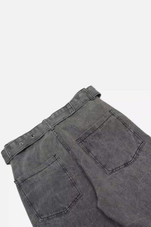 Concert Outfit Distressed Punk Jeans With Metal Belt