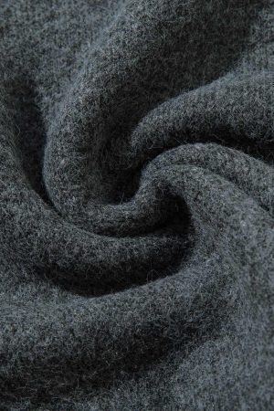 Concert Outfit Distressed Quarter Zip Sweater