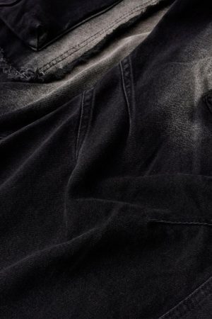 Concert Outfit Distressed Raw Edge Cargo Drawstring Barrel Jeans