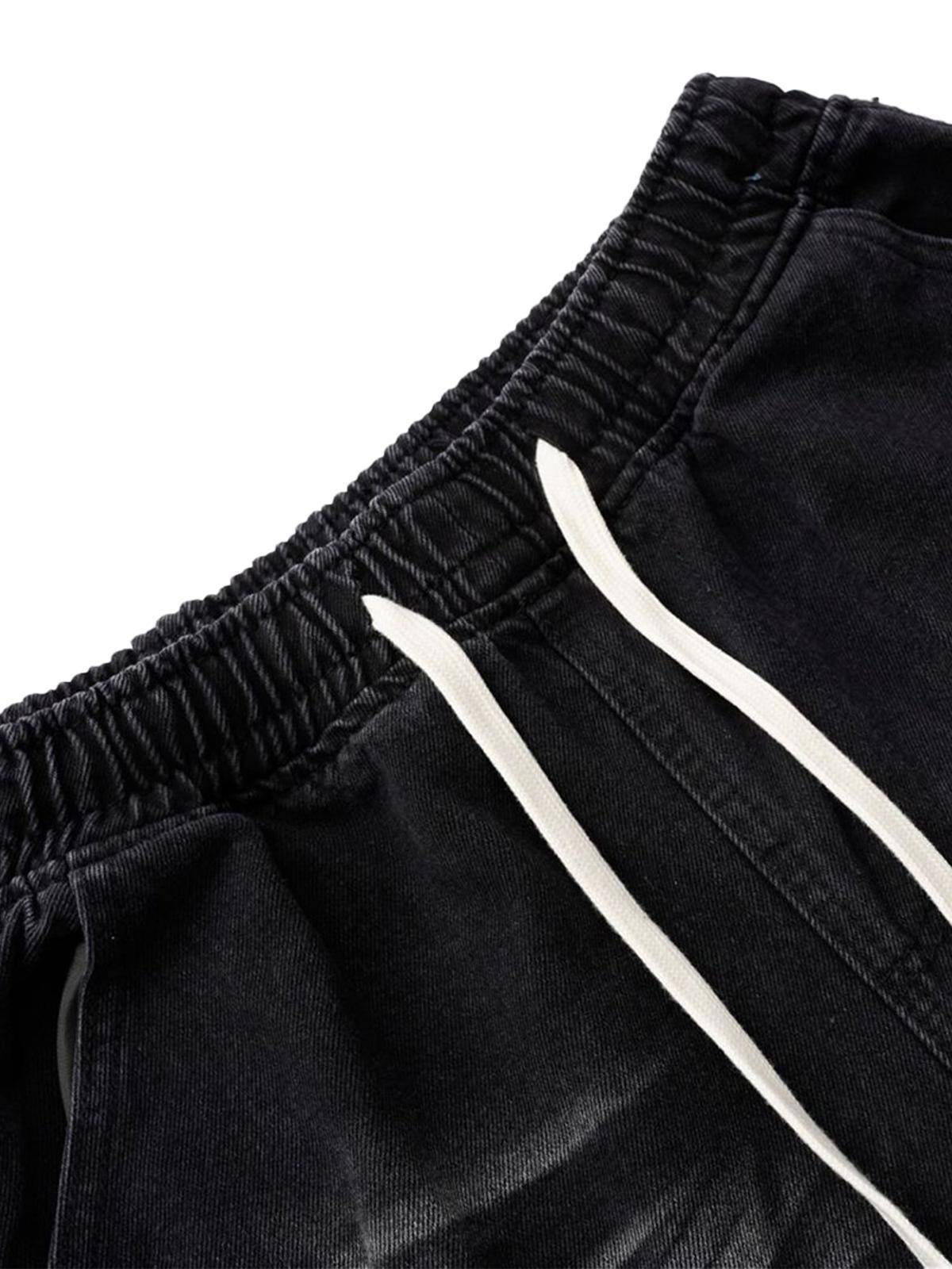 Concert Outfit Distressed Raw Edge Cargo Drawstring Barrel Jeans Concert Outfit Distressed Raw Edge Cargo Drawstring Barrel Jeans